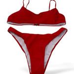 SheIn Classic Red Bikini Set With Adjustable Straps And Padding In Size M Photo 0