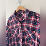 BDG Urban Outfitters Red and Blue Plaid Flannel Button Down 100% Cotton Photo 1