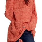 Free People She’s All That Alpaca Knit Funnel Neck Tunic Sweater Orange XS Photo 0