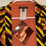 IMAN Women's XL Reversible Animal Print Kimono Jacket‎ NWT Multicolor Orange Photo 3