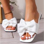 Amazon White Sandals with Bow Detail Photo 0