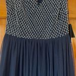 Adrianna Papell Anthropologie Bryce Navy Tulle Maxi Dress Gown Beaded Sz 0 NWT Photo 7