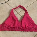 Auden Hot Pink Lace Halter Bralette Pads Included No flaws Photo 4