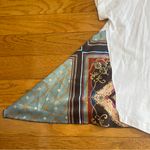 ZARA  Asymmetrical T-Shirt, Size XL, White/Multicolor Cotton Photo 5