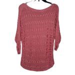 Ralph Lauren Lauren Women's Sweater Top Coastal Cable Knit 3/4 Sleeve Pink Large Photo 6