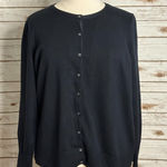 Lands' End  classic minimalism black cotton button-down cardigan sweater Size 3X Photo 0