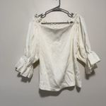 Trina Turk NWT White Antu Off-the-Shoulder Textured Blouse Size Small Photo 2