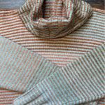 CAbi Women’s Orange Striped Ombre Pullover Cowl Neck Knit Sweater Size Medium Photo 6