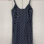 Waverly Grey Button Down Eyelet Circle Pattern Mini Dress Adjustable Spaghetti S Blue Photo 1