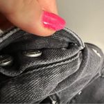 PacSun  High Rise Straight Straight Black Grey Floral Embroidered Crop Jean 25‎ Photo 4