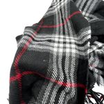 V. Fraas BLACK WHITE RED PLAID ALL OVER PRINT SCARF 62X12 Photo 2