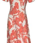 Vintage Handmade Peach White Floral Polyester Midi to Maxi Hostess Dress Size M Photo 8