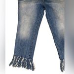 Pilcro and the Letterpress Pilcro medium wash cropped “hyphen” jeans with fringe detail Photo 1