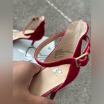 BP New . Red Suede Ankle Strap Heels Size 8 Photo 4