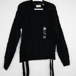 Weatherproof NWOT  Vintage V-neck cabled sweater, black, XL‎ Photo 0