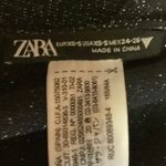 ZARA  Black Ribbed Knit Scoop Neck Long Sleeve Speckled Sweater Crop Top Sz XS/S Photo 3