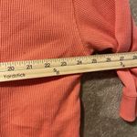 Woman Within  Shirt Womens 1x Plus Peach Ribbed Vneck Quarter Sleeve Orange Top Photo 4