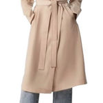 Avec Les Filles Tan Trench Coat Lightweight Drape Belted Jacket Size 2X Photo 0