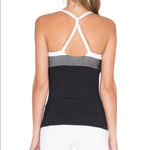 Alo Yoga  Blossom Long Bra Tank Top in Pink Cloud & Black Photo 1