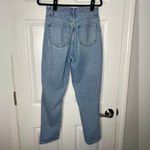 ZARA High Rise Blown Knee Straight Leg Jeans Light Wash Size 4 Photo 3