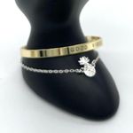 Gold and Silver 'Good Vibes' Cuff Bracelet Set Photo 1