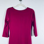 David Meister Women V-Neck Stretch Ruched Cocktail Dress 3/4 sleeve Pink Sz 4 SM Photo 14