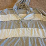 Ella Moss Women’s Gray Striped 3/4 Sleeve Hoodie - Size M Photo 3
