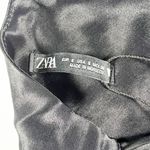 ZARA NEW Satin Effect Cowl Neck Strappy Crop Tank Top Black Small Photo 1