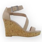 Charles David Charles by ᪥ Leanna Wedge Cork Platform Sandals ᪥ Nude Microsuede Photo 14