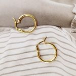 Set Of 2 Pair Sterling Silver Huggies In Gold Plating Photo 4