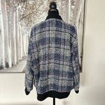 Avec Les Filles  Woman's Plaid Wool Blend Tweed Bomber Jacket - Size Large Photo 7