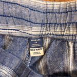 Old Navy Womens 2X High Rise Linen Blend Wide Leg Pants Blue Stripe Boho Casual Photo 2