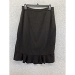 Anthropologie HD in Paris Skirt High Low Tiered Solid Black Size 8 Side Zip Photo 1