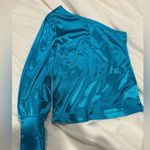 7 For All Mankind One-Shoulder Teal Blouse Photo 0