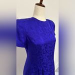Maggy London Vintage  100% Silk Royal Blue Short Sleeve Dress Sz 8 Photo 1