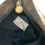 Fendi Vintage Péquin Penguin Stripe Tote Handbag Brown Black GUC Photo 13