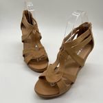 Top Moda  Sandal Womens 8 Tan‎ Lindy Wedeged Strappy Gladiator Sandals Photo 3