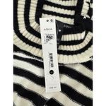 AQUA  Striped‎ Mock Neck Sweater Rhinestone Button Detail Long Sleeve L Photo 5