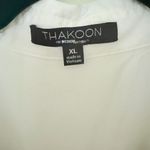 Thakoon White Button Down Shirt Black Floral Pocket Hidden Buttons Sz XL Photo 3