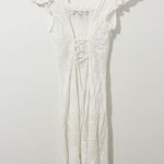 Vanessa Mooney  Claudette Dress White Lace Up Midi Size XS Photo 4