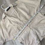 New York & Company Blouse linen button front womens Beige (large) contemporary Tan Photo 2