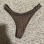 frankie's bikinis NWT  X PINK Polka Dot Brown White Thong Bikini- Size XS Photo 3
