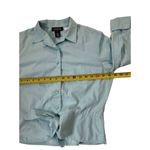 Jones New York  Signature Small Blue Button Down Shirt Tie Front 3/4 Sleeve 5-245 Photo 4