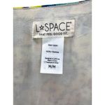 l*space L* Talia Wrap Dress Size M Yellow Blue Floral Puff Sleeve Midi Vacation Photo 3