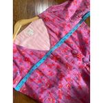 GUL HURGEL Printed Linen Midi Wrap Dress Belted Floral Ruffle Size Medium M Purple Photo 7