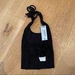 Boohoo  Ribbed Halter Back Detail Crop Top in Black Photo 3