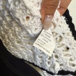 White Crochet Cardigan with Black Trim Photo 7