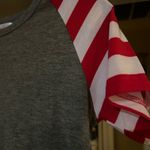 Sign Here Patriotic Dress Stars & Stripes USA Flag Gray T Photo 3