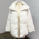 Avec Les Filles  x With the Girls faux leather white puffer coat Photo 0