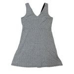 Loft  Fit & Flare Dress Geometric Print‎ Sleeveless V-Neck Career Size 8 Photo 2